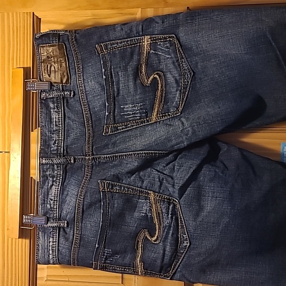 Mens silver jeans, Zac. Dark blue denim. Size W38/L36 - Picture 3 of 5